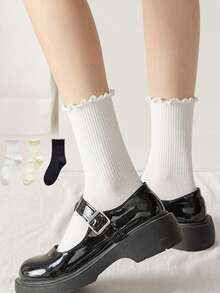 Autumn Winter Women Coral Fleece Non-Shed Hair Sockings Female Thickened Warmth Breathable Cartoon Knitted Sockings