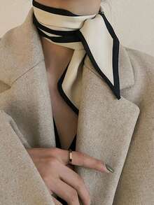 2 件女士复古法式纯色黑白头饰，优雅高端百搭时尚头饰，简约风格适合日常外出、发型设计、休闲、工作、派对、化妆搭配女士围巾秋季发带蝴蝶结发饰女士头巾豹纹吸汗带秋季发带冬季度假装女士 - 黑與白 - 查看 4