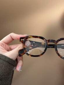 1 pieza Gafas planas de moda para niños de color carey, diseño retro sin montura, adecuadas para adolescentes, vida diaria, lectura, ver televisión, jugar y usar el teléfono, lentes transparentes para protección ocular, decoración de atuendo diario.