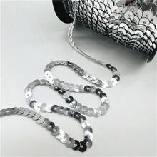 5yards 6mm Sequins Ribbon Round Flat Sequins Laser Giltter Paillettes Sequins For Crafts Sewing Cloth Accessory Sequin Trim