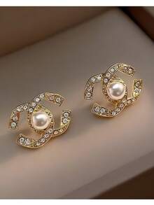 2 Stücke elegante hochwertige personalisierte Damen Ohrringe, C-förmige gekreuzte Ohrringe, geeignet für den täglichen Gebrauch, Partys, Feierlichkeiten