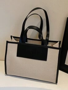 极简大容量手提包、单肩包、托特包、斜挎包 - 黑色 - 查看 11