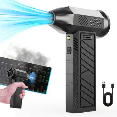 Compressed Air Duster, 180,000RPM Ultra-Powerful Cordless Electric Air Duster With 4000mah Rechargeable Battery, Adjustable Mini Blower With Fast Charging, For Keyboard, Computer, Car, Home Cleaning,Outdoor And Car