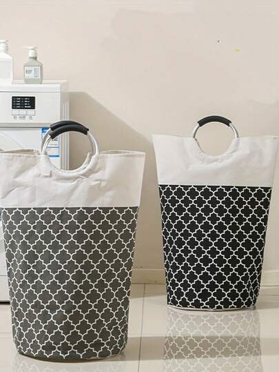 Foldable Large Capacity Aluminum Handle Home Storage Basket For Versatile Organization In Living Room And Bedroom, Ideal Toy Storage, Dirty Clothes Storage, Laundry Room Organizer, Corridor Closet Tote, Lightweight Durable Carrier With Sturdy Aluminum Handle, Easy Fold Down For Small Spaces, Space Saving Household Bin, Multi Purpose Bin For Home And Dorm Living Spaces, Practical Storage Solution For Clutter Control And Quick Access Organization