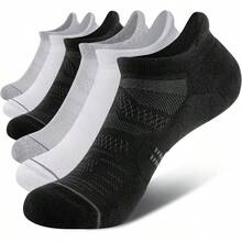 6 Pack Women's Ankle Running Socks Cushioned Low Cut Tab Athletic Socks Popular Comfortable - 白色*2+黑色*2+灰色*2 - 查看 4