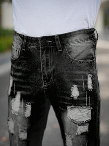 Quần jeans nam dáng suông màu xanh bạc hà, thích hợp mặc ngoài trời, mùa Thu/Đông. - Nhiều màu - Xem 4