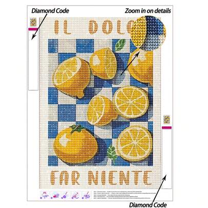 5D DIY Diamond Painting | Fruit Photography DIY Diamond Painting Set, Sweet Orange Canvas Wall Art. Home Decor Diamond Painting, Mosaic Kit, DIY Your Own Wall Art, Enjoy The Fun Of Handmaking, Best Gift For Friends