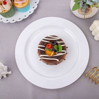 20pcs 10.25-Inch White Dinner Plates, Suitable For 20 Guests. Premium Party Plates, And Reusable, Ideal For Weddings, Birthdays, Gatherings. Smooth Edges, Durable Construction, Suitable For Large Events, Both Indoor And Outdoor Use. Sturdy And Elegant Tableware Solution.