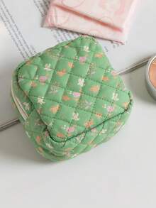 1 pieza Bolsa de almacenamiento de tampones con diseño floral, bolsa de viaje portátil, monedero, sobre para lápiz labial. Una bolsa de cosméticos con estilo que puede almacenar toallas sanitarias y toallas de papel, esenciales universitarios de otoño, artículos de viaje esenciales para vacaciones, bolsa de viaje para mujeres, organizador de maquillaje