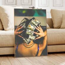 1件黑色艺术品，时尚女性艺术，墙面装饰画，镀金帆布印刷艺术海报，适合作为家居礼物，适用于客厅、浴室、卧室、厨房，带框家居装饰，房间装饰 - 彩色 - 查看 1