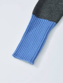 撞色复古设计针织开衫女装，新款秋季修身单排扣时尚毛衣