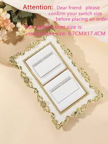 1pc European Style Rose Flower Switch Sticker, Double Switch Cover, Wall Decal, Suitable For Halloween, Christmas, And Home Decor - Gold Frame - View 4