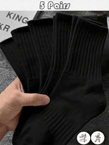 1/5/10/15 Đôi tất dài đến bắp chân, màu trơn, thường ngày dành cho cặp đôi, tập yoga, thể thao, giải trí, mọi mùa, mùa thu - Nhiều màu - Xem 6