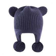 Baby Winter Hat With Earfalp Toddler Girls Boys Beanie Kids Warm Fleece Lined Knit Hat With 2 Cute Ears
