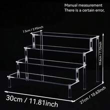1-częściowy akrylowy organizer na kosmetyki, wielowarstwowy przezroczysty stojak ekspozycyjny, odpowiedni do perfum, biżuterii, produktów do pielęgnacji skóry, kosmetyków, łazienki, sypialni, dekoracji wnętrz, wzmocniony i wytrzymały, trapezowy kształt