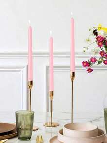 4pcs/Box Smokeless Scented Candles, Long-Lasting Candles For Home, Birthday, Party, Wedding, Romantic Dinner, Various Colors, Classic Red & White Candles For DIY, Emergency Lighting