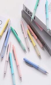 Aisibeiger Ball Point Pen Black Ink Ballpoint Pens With Super Soft Grip Medium Point 10mm Office Pens (6 Pack) - 杏色 - 查看 5