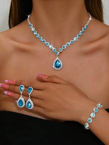 1pc Women's Fashionable Jewelry Set Including Necklace, Earrings, And Bracelet