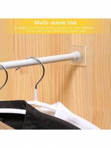 10pcs Clear Adhesive No Drill Curtain Rod Holders - Strong Grip Waterproof Bathroom & Window Tension Rod Holders, Easy Install Wall-Mounted With Curved Design For Semi-Circular Rods, Damage-Free Removal, Minimalist Holder | Durable Plastic Bathroom Decor Christmas Decor