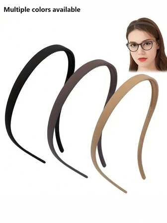 Women's Non-S Lip Toothed Hair Bands - Invisible Minimalist Headbands For Glasses & Hairstyles, Soft Comfortable Hair Accessories In Black/Brown/Beige/White, Versatile For Workouts, Daily Use & Special Occasions, Versatile Hairbands, Comfortable Fit