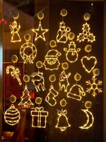 1pc Funny Christmas Window Lights, Luxury Ambience Decorative Lights Battery Box Style, Room With LED Lights Fairy Lights Clip Strings, Night Lights Hanging Photos, Bedroom, Mirror With Lights Weddings, Festivals, Party Decorations, Random Gifts Garden Lights Garden Decoration Wedding Decorations Room Decoration Gifts Birthday Graduation, Ambient Lights, Decorative Lights, Christmas Streamers, Christmas Lights (Three Sections Of Seven Batteries)Christmas Decoration XMAS Decor Christmas Tree Gift Decor Thanksgiving Wedding Home Decor Home Decor Fall Decor Autumn Decor Birthday Decorations For Gifts Party Supplies Indoor Outdoor Garden Holiday Festival Decor Halloween Decor Wall Decor Halloween Ornaments