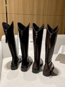 2025 High Quality Hot Selling Autumn New Chunky Heel Tall Boots, Versatile Fashion Over-The-Knee Low Heel Pointed Toe Elegant Minimalist Women Shoes