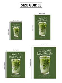 1 pictură fără ramă cu Matcha, drăguță decorațiune murală cu iubitori de Matcha, decor de bucătărie în stil vintage, poster barista, semn de bar pentru cafenea pentru sufragerie, dormitor, cămin | decor cameră, Funkyposters, imprimeuri murale - Multicolor - Vizualizare 8