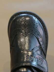 1双幼儿男童软底防滑魔术贴时尚乐福鞋，百搭英伦风休闲鞋，适合春秋季穿着 - 黑色 - 查看 7