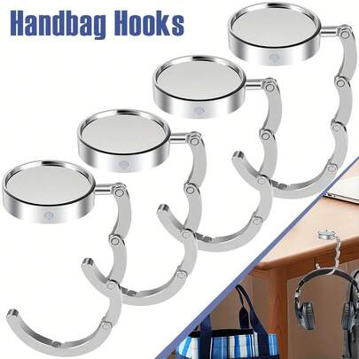 1pc Women's Purse Desk Hook, Foldable Desk & Table Wallet Hanger, Handbag Holder Magnetic Desk Hook Zinc Alloy Hook Wall Art Desk Bag Holder