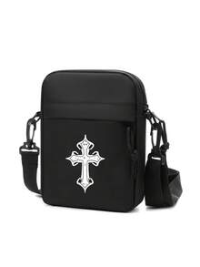 单肩包、斜挎包、小方包、男士时尚简约纯色小斜挎包、日常休闲轻便迷你尼龙防水单肩包、骑行包、基督教礼物、基督教胸包、基督教斜挎包、十字架包、耶稣包、举起十字架、举起耶稣、运动健身包、适合青少年、夏季、休闲、户外、运动、度假、旅行、毕业礼物、生日礼服配饰街头服饰