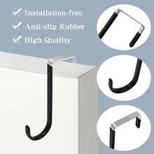 2pcs/1pc Over The Door Hooks Door Hangers Hooks Heavy Duty, Single Hooks For Hanging, Metal Over The Door Towel Rack For Bathroom Kitchen Cabinet Living Room Bedroom Organizers And Storage