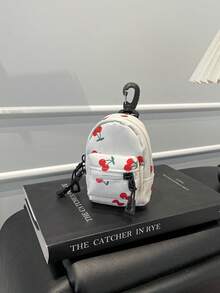 Mini Pouch Small Canvas Coin Purse Wallet, Travel Tactical Bag For AirPods, Earphones, Galaxy Buds, Coins, Keys, Paper Money, Zebra, Leopard, Cow, Cherry, Daisy Print - Multicolor - View 3