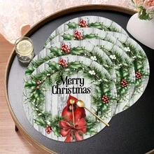 2 Stücke/4 Stücke/6 Stücke Weihnachtsmotiv bedruckte Diatomeen-Tischsets, Weihnachtsdekoration, geeignet für Esstisch, Kaffeebar, ganzjährige Dekoration, waschbare Tischsets, Raumdekoration, Untersetzer, Abtropfmatten, Küchen- und Esszimmer-Tischsets, Innen- und Außendekoration für Partys, Heimdekoration, ideales Geschenk - Verschiedenfarbig - Übersicht 18