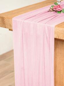 Bộ 1/5 khăn trải bàn voan màu hồng nhạt, vải voan tự may, đa năng dùng trang trí phòng tiệc cưới, khăn trải bàn trong suốt, trang trí sinh nhật, trang trí lễ cưới lãng mạn, khăn trải bàn. - Hồng - Xem 6