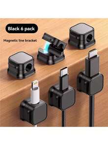 6 Pieces Magnetic Cable Clamp For Desktop Management, Smooth And Adjustable Cable Clamp, Wire Holder Storage Rack, Suitable For Home Office Desk, Mobile Phone, Car Wall, Desktop, Bedside Table Back To School - Multicolor - View 14
