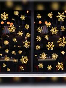 1 pieza de 29 pegatinas de copos de nieve, pegatina de cristal estática de copos de nieve blancos - para fiesta de vacaciones, regalo, tarjeta, bolsa, pegatina DIY de copos de nieve de invierno; pegatina de ventana de copos de nieve navideños; decoraciones navideñas; decoración de fondo de puerta de invierno; pegatina de cristal estática de copos de nieve blancos; decoraciones navideñas