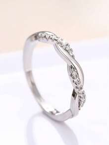 1 PC Elegant Cubic Zirconia Ring For Women For Wedding Engagement Band Jewelry Gift