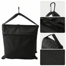 4-Pack Industrial Sandbags For Studio Use – Heavy-Duty Saddlebags With Secure Zipper & Hook System - Black - View 3