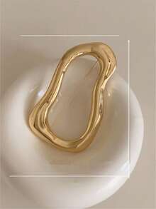 1 件复古几何不对称胸针，欧美风格，适合派对、宴会、度假、日常穿着、西装、外套装饰