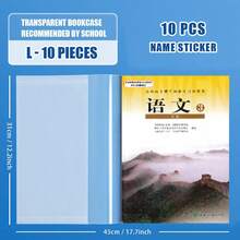 10 Pcs Diamond Pattern Self-Adhesive Book Covers, Transparent Book Protection Film Suitable For Textbooks, Novels, Comics And Other Books,Back To School,School Supplies