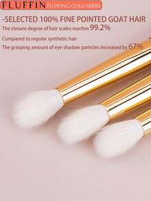 1pc FLUFFIN E15 Goat Hair Tie Dye Brush, Tapered Eyeshadow Blending Brush, Rose Gold Wooden Premium Makeup Brush, Eyebrow Brush, Eyeshadow Brush, Spiral Brush,Giveaways - Redwood - View 3