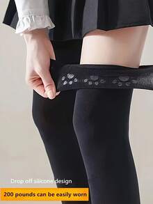 High Socks, Long Stockings, Tall Tights, Silicone Non,Slip High Knee Socks For Winter And Autumn, Cozy Socks - Black - View 1