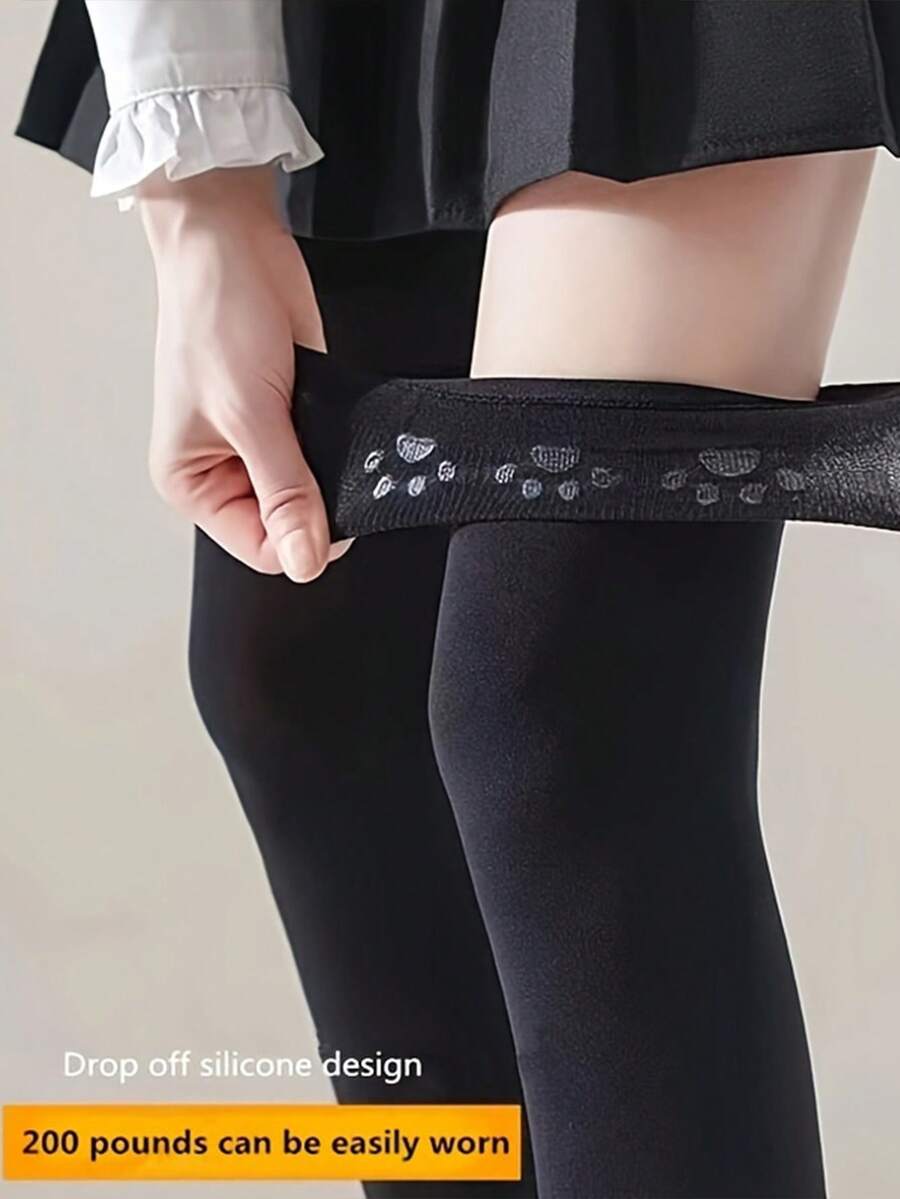 High Socks, Long Stockings, Tall Tights, Silicone Non,Slip High Knee Socks For Winter And Autumn, Cozy Socks - Black - View 1