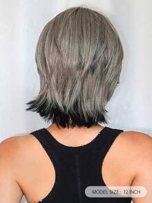 12 Inch Short Mullet Head Wigs With Bangs Synthetic Straight Women Short Hair Wig For Daily Party Cosplay Wigs, Brown Layered Wig For Women Long Straight Wigs With Curtain Bangs, Hair Synthetic High Density Heat Resistant Hair Wig For Daily Party,Natural Sexy Simple Casual Sports Preppy Cosplay Heat Resistant Fake Hair Or Holiday Party Everyday Wear,Halloween Christmas Gifts, Gifts For Girlfriends,Gifts For Girlfriends - 間色 - 查看 4