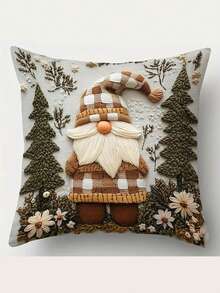 1/2/4pcs Festive Christmas Pillow Covers - 2D Flat Print, Non-Realistic Embroidery, Santa, Reindeer, Snowman & Gnome Designs - Perfect For Holiday Decor, Home & Outdoor Use (Inserts Not Included), Christmas Pillow Covers - Multicolor - View 18