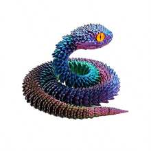 3D Printed Snake, 60cm Snake Ornament Ornament, Halloween Or Christmas Gift, 3D Printed Snake Pet With Movable Joints