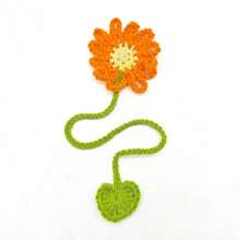 6 款手工雏菊和向日葵书签 - 鲜艳的钩针花卉图案，粉色、橙色和紫色，涤纶纤维，是送给读者的理想礼物，可用作窗帘带或汽车装饰 - 彩色 - 查看 14