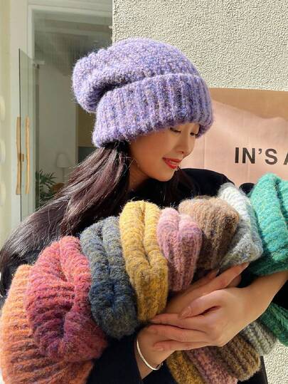 1 件男女通用宽松针织帽，柔软温暖，适合秋冬季户外、散步、购物、日常穿着