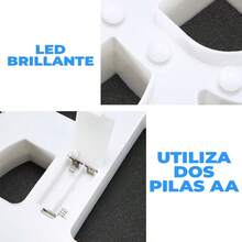 Lámpara LED Número 3 para decoración - Blanco - Ver 4