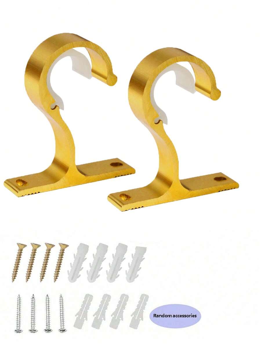 2 Miếng Có thể điều chỉnh Hợp kim nhôm Giường đơn Dán Dấu ngoặc Đối với Rèm , 20-28mm Móc rèm Nhiệm vụ nặng nề Sửa Dán Dấu ngoặc Với ốc vít Đối với Rèm Hoặc Tủ đóng tường Dán - màu đen - Xem 1